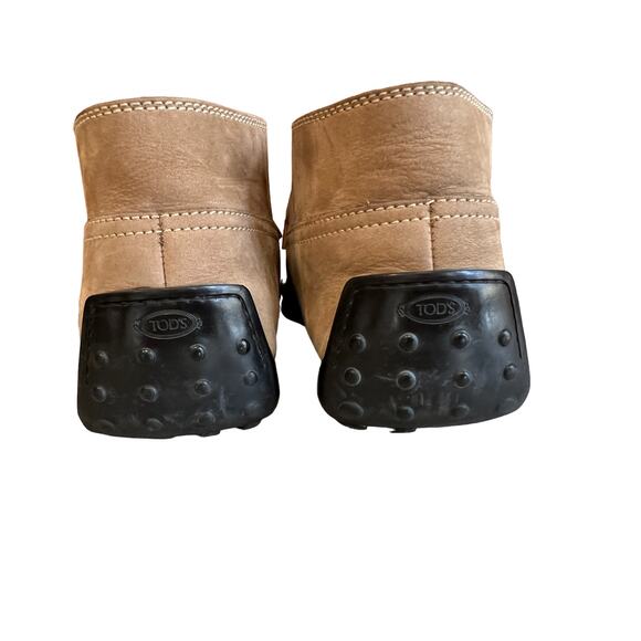 Tods Driving Moccasin Boots Brushed Suede Tan main image 9